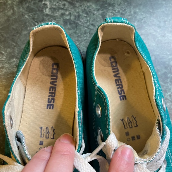 Converse All Star Low Top Teal Canvas Sneakers - Picture 7 of 8